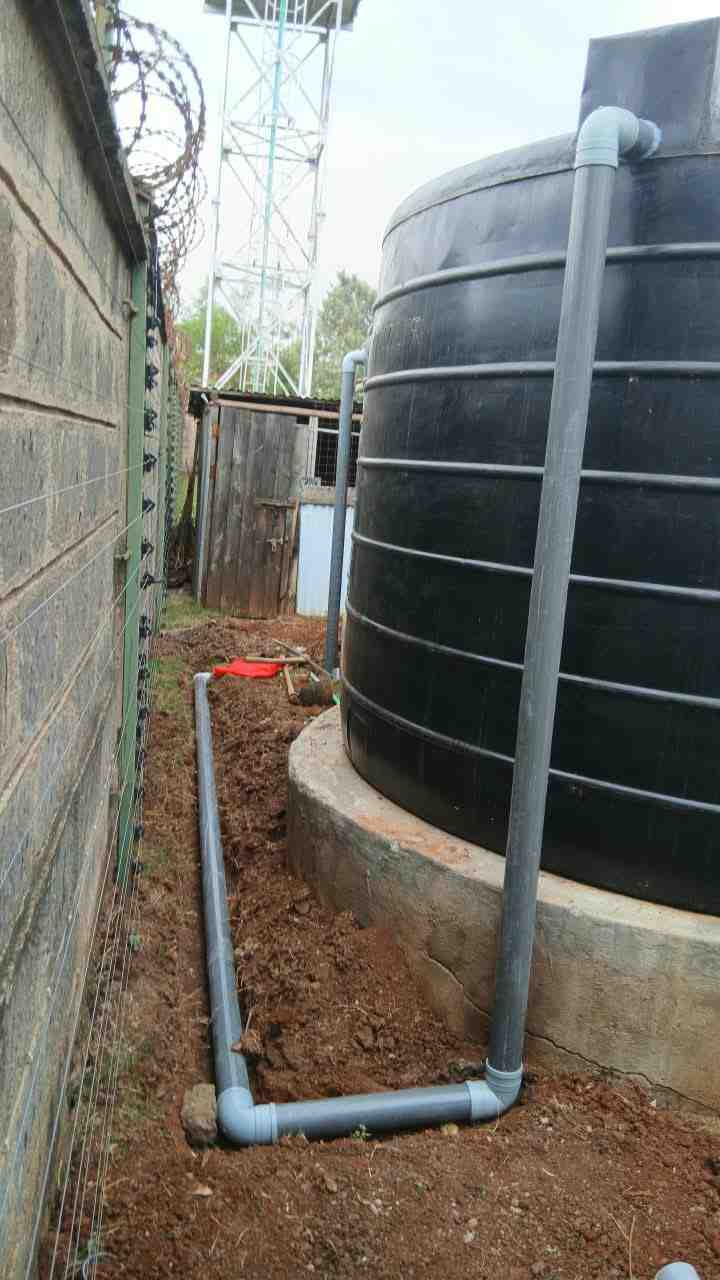 Outdoor Plumbing & Tank Connection — Nairobi