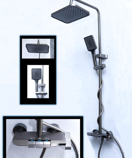 DEW KS1055 3-Way Piano Shower — Gun Grey