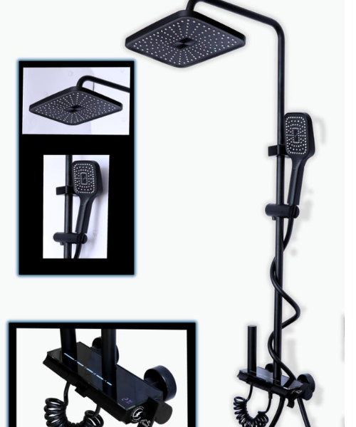 DEW KS1056 4-Way Piano Shower — Black